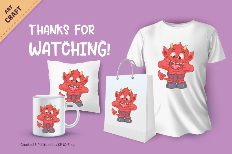 grimacing-little-devil-halloween-mascot