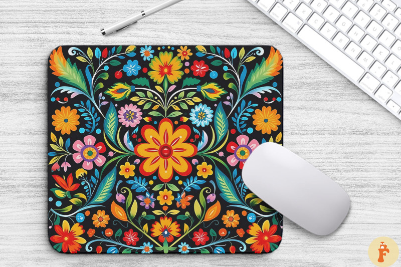 folk-art-colorful-floral-mouse-pad