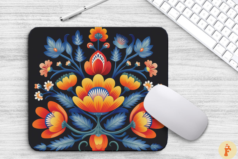 dutch-folk-art-flowers-mouse-pad