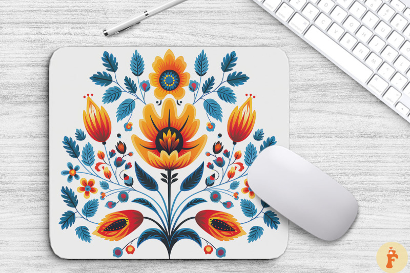 canadian-folk-art-flowers-mouse-pad