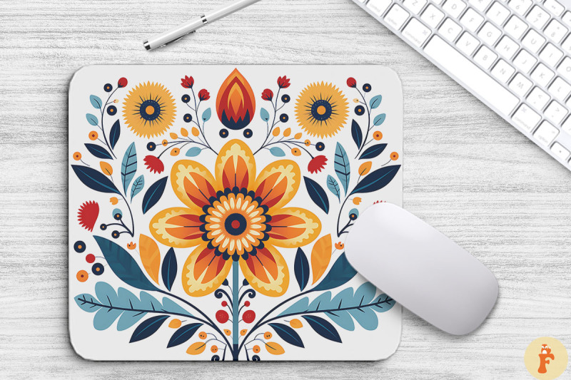 canadian-folk-art-flowers-mouse-pad