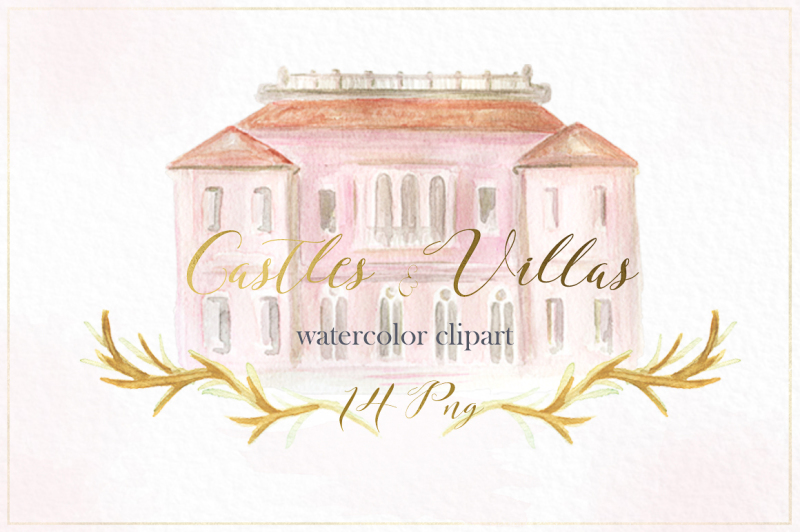 buildings-watercolor-clipart-castle-and-villa