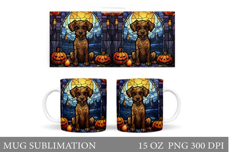 halloween-dog-mug-sublimation-stained-glass-dog-mug-design