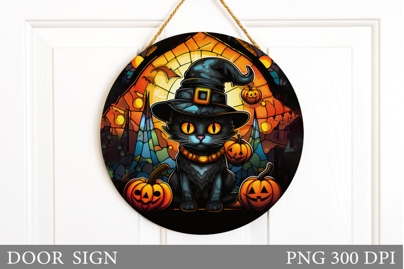 halloween-cat-door-round-sign-halloween-door-sign-design