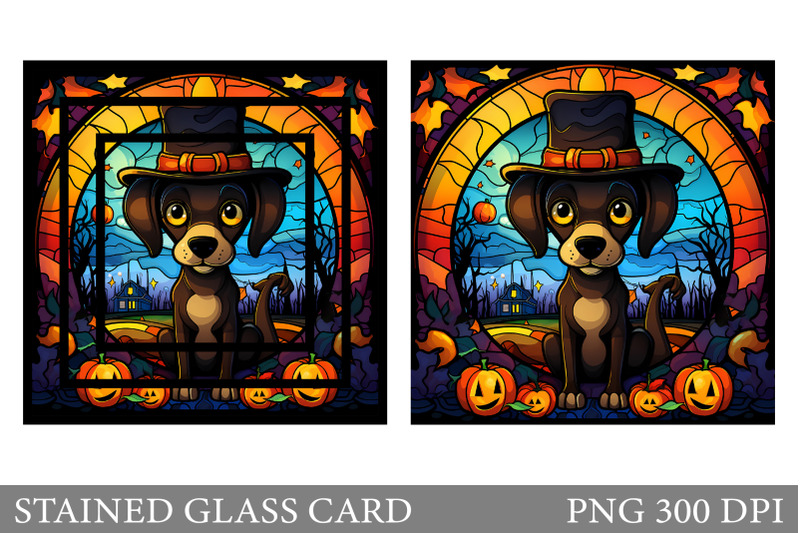 stained-glass-dog-card-stained-glass-card-sublimation