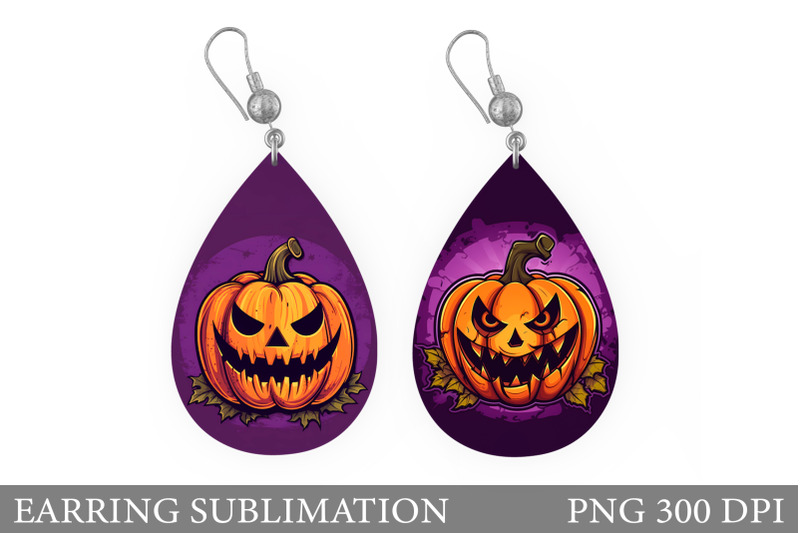 scary-pumpkin-teardrop-earring-halloween-earring-design