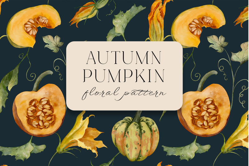 autumn-pumpkin-floral-pattern