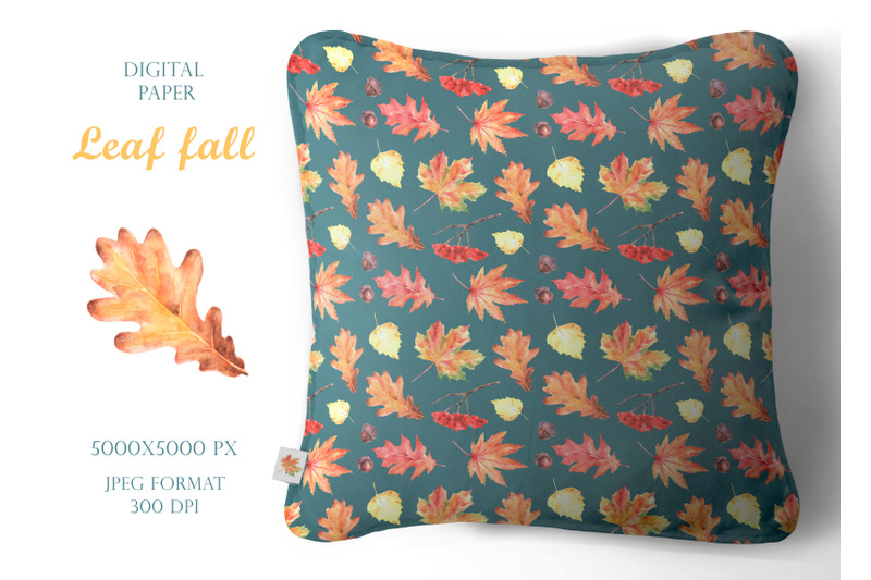 leaf-fall-watercolor-seamless-pattern