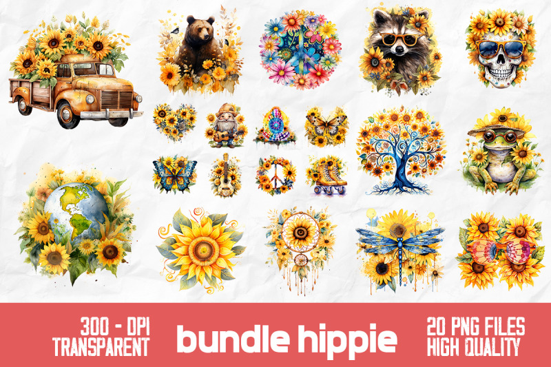 hippie-sunflower-sublimation-bundle