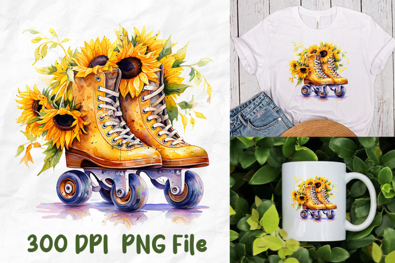 hippie-sunflower-roller-skates-retro