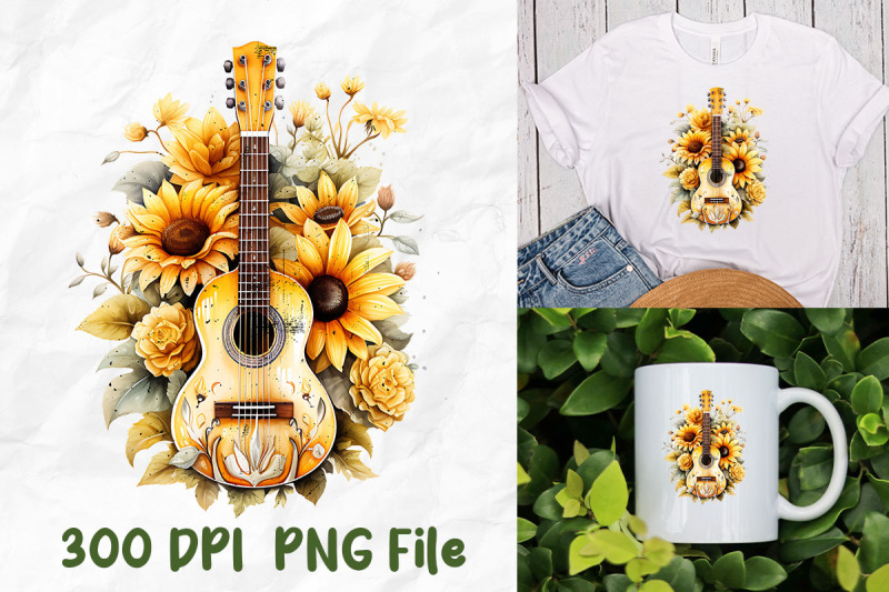 hippie-sunflower-retro-guitar