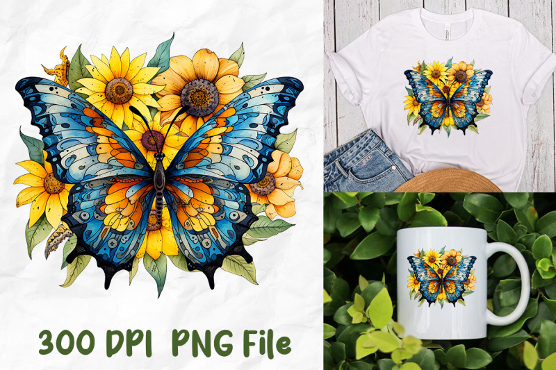 hippie-sunflower-colorful-butterfly