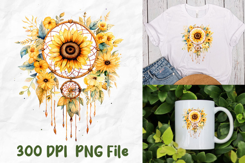 hippie-sunflower-retro-dreamcatcher