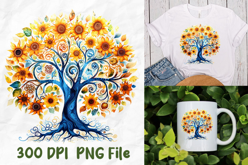 hippie-sunflower-retro-tree-of-life