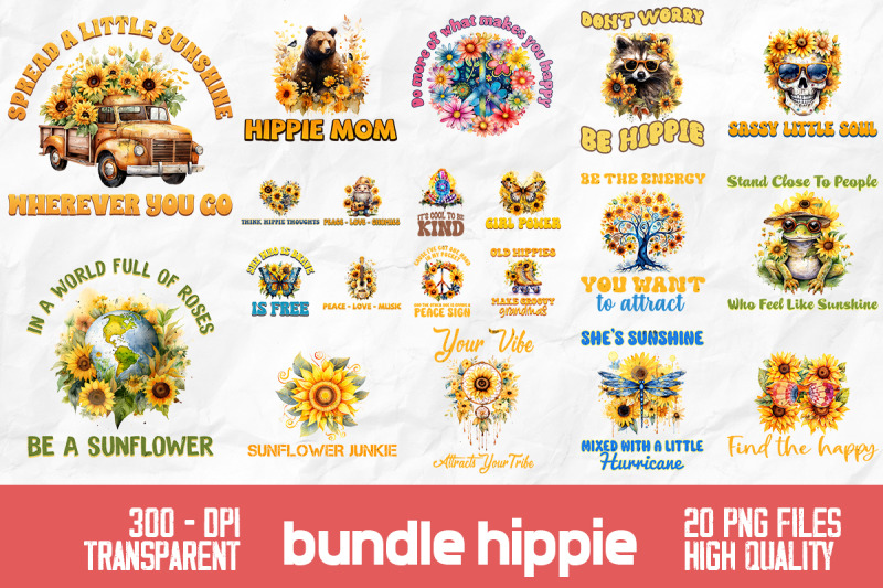 hippie-sunflower-retro-bundle-design