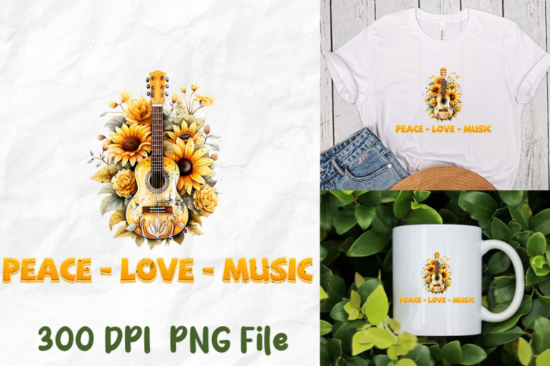 peace-love-music-hippie-sunflower-guitar