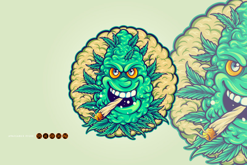 smoking-weed-with-cannabis-bud-monster