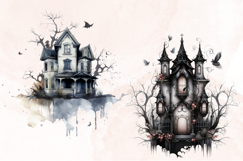 gothic-fairy-house-sublimation-clipart