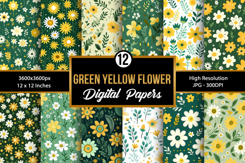 green-amp-yellow-cute-flowers-seamless-pattern-digital-papers