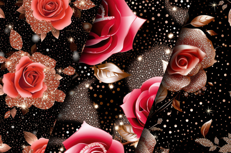 glitter-roses-digital-papers-floral-backgrounds