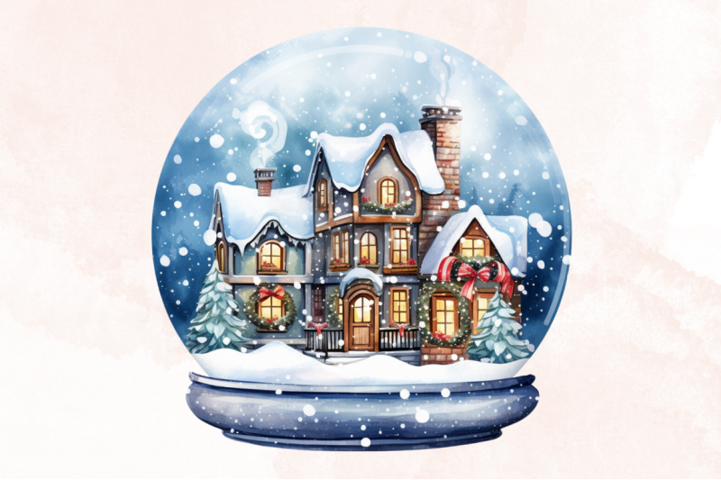 christmas-house-in-snow-globe-clipart