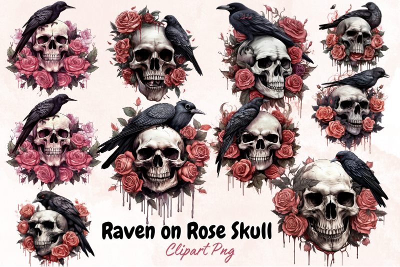 raven-on-rose-skull-sublimation-clipart