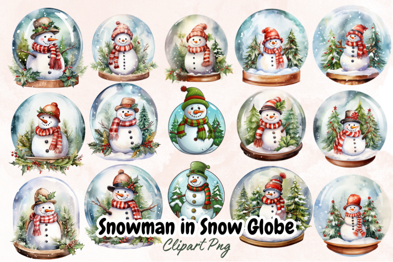 snowman-in-snow-globe-watercolor-clipart