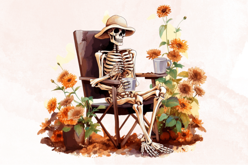 skeleton-flower-sublimation-clipart