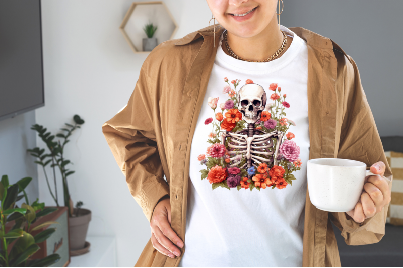 skeleton-flower-sublimation-clipart