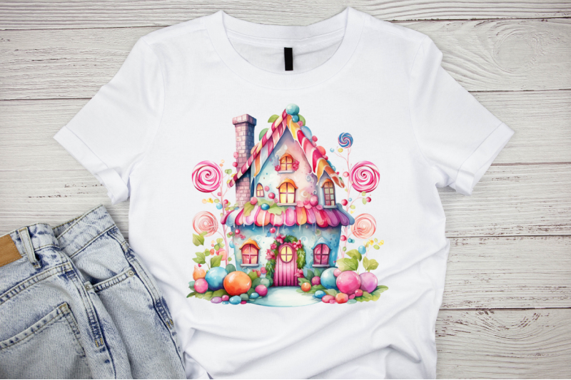 candy-house-watercolor-sublimation