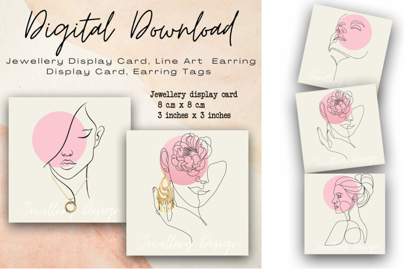 digital-jewellery-display-card-line-art-woman-039-s-face-earring-card