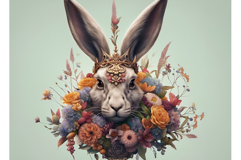 a-hare-039-s-head-crowned-with-flowers