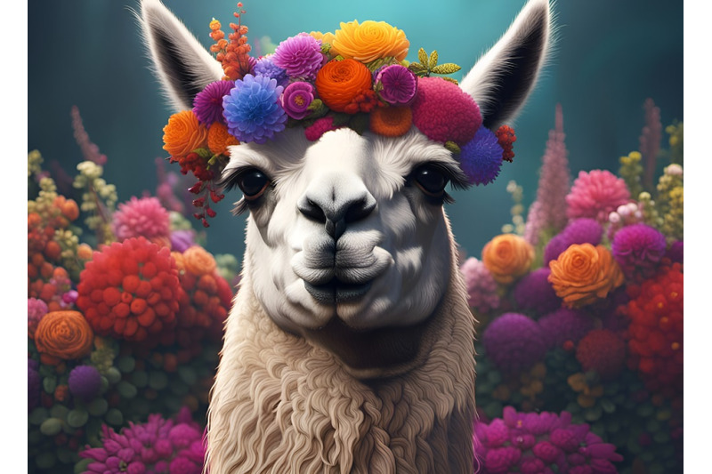 a-llama-039-s-head-crowned-with-flowers