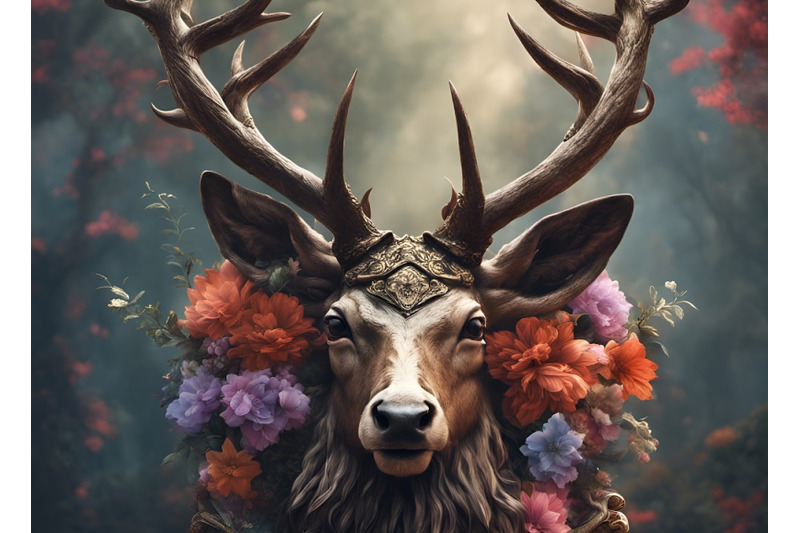 a-stag-039-s-head-crowned-with-flowers