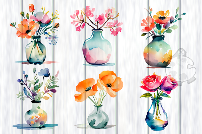 watercolor-vase-florals-transparent-decorative-elements