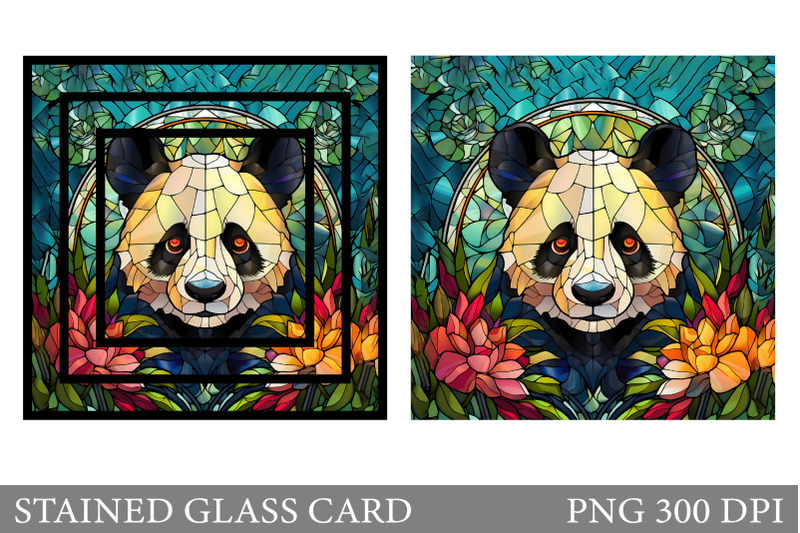 stained-glass-panda-card-stained-glass-card-sublimation