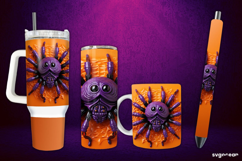 inflated-spider-wrap-bundle-tumbler-mug-pen