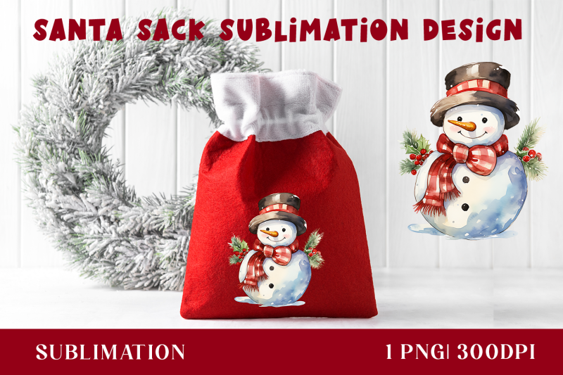 santa-sack-sublimation-design-christmas-gift-bag-with-snowman