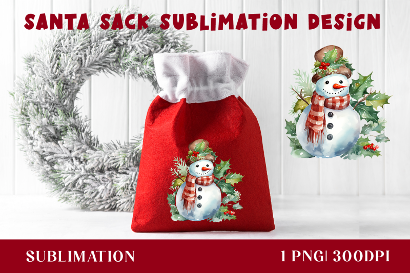 santa-sack-sublimation-design-christmas-gift-bag-with-snowman