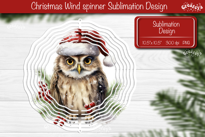 christmas-wind-spinner-sublimation-christmas-owl-sublimation-wind-s