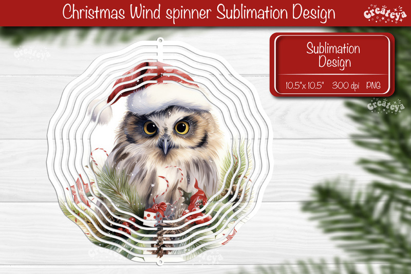 christmas-wind-spinner-sublimation-christmas-owl-sublimation-wind-s