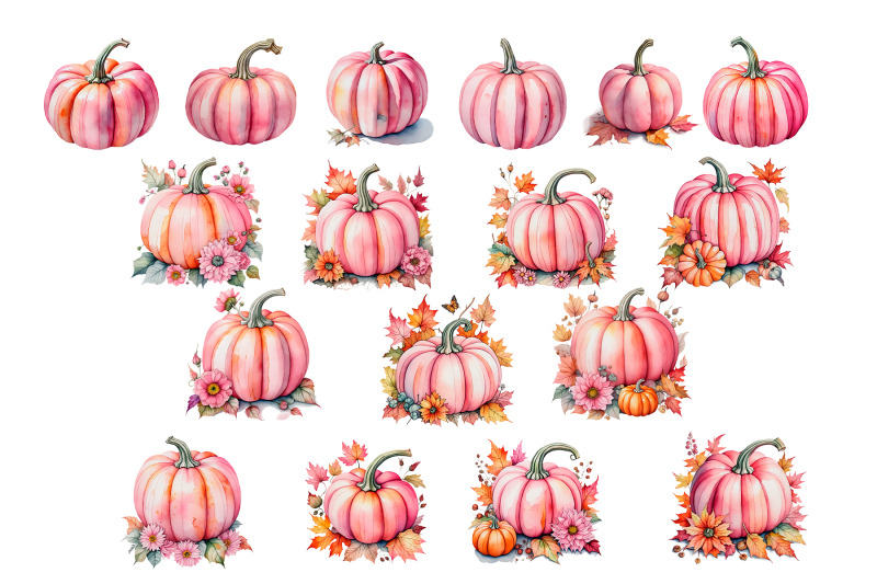 watercolor-pink-pumpkins-png