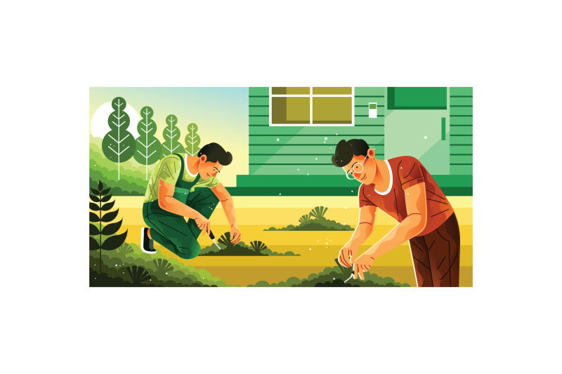 caring-for-plants-and-the-environment-illustration