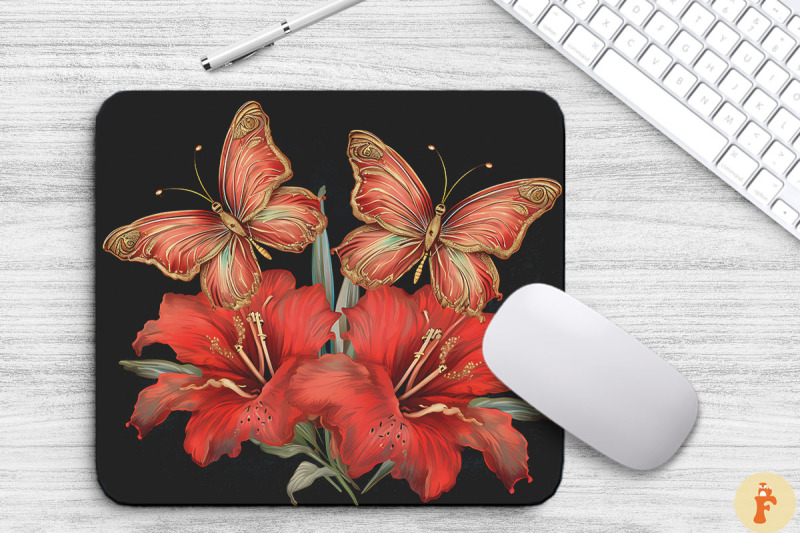 delicate-amaryllis-flowers-mouse-pad