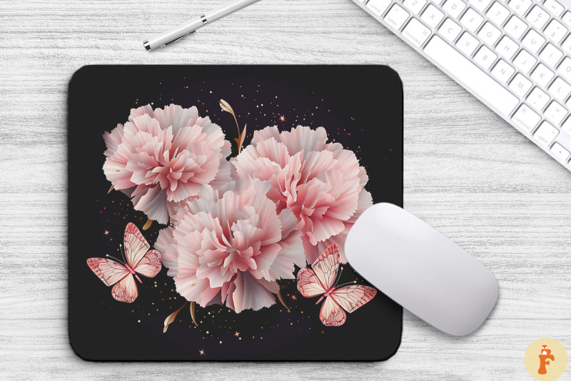 delicate-carnation-flowers-mouse-pad