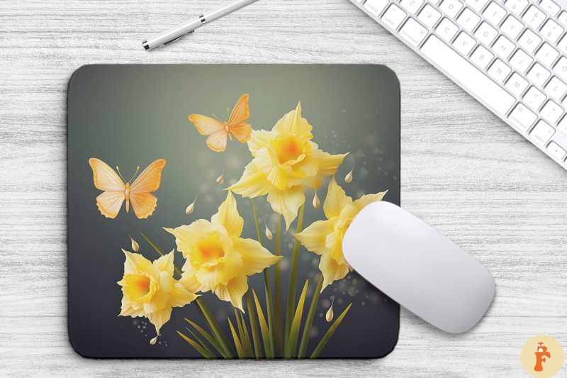 delicate-daffodil-flowers-mouse-pad