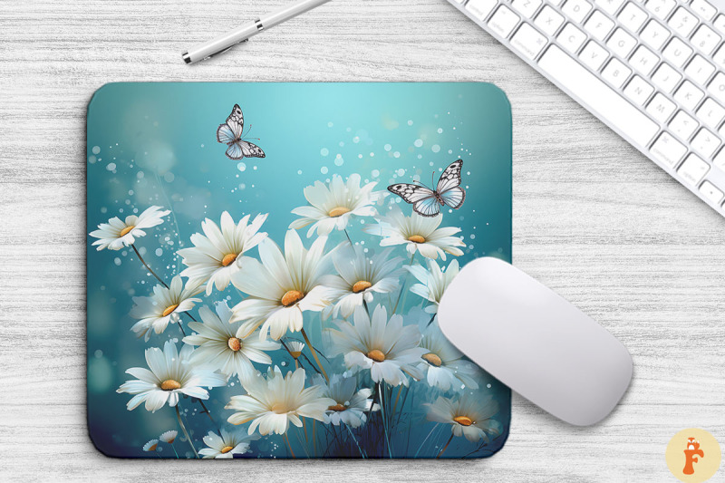 delicate-daisy-flowers-mouse-pad