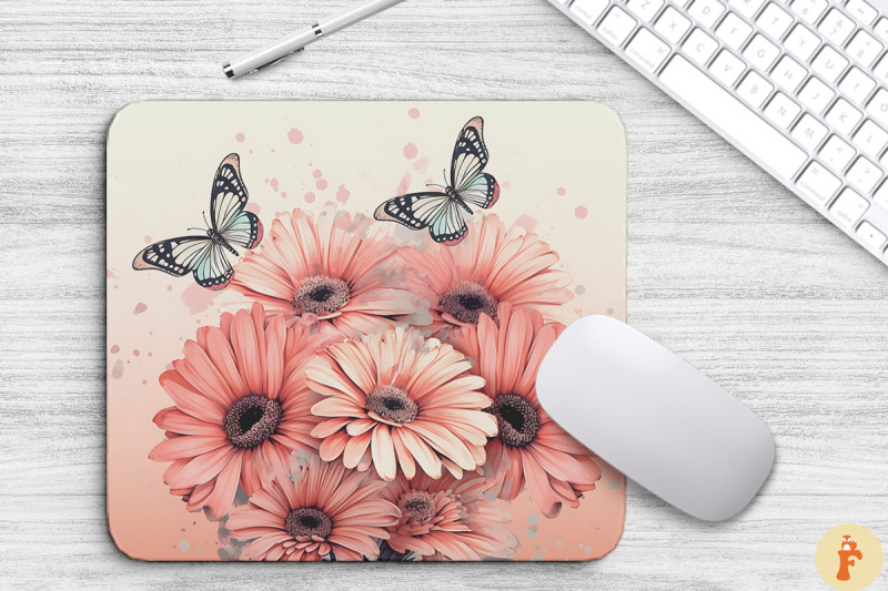 delicate-gerbera-flowers-mouse-pad