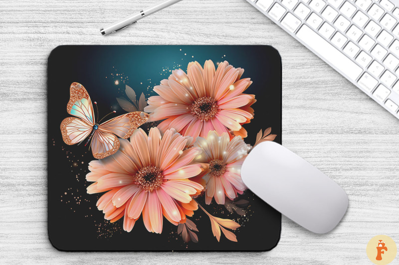 delicate-gerbera-flowers-mouse-pad