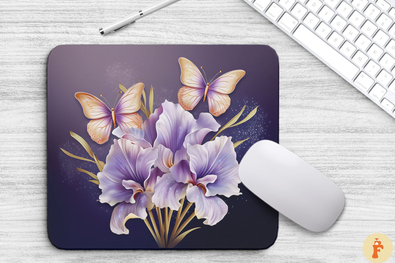 delicate-iris-flowers-mouse-pad